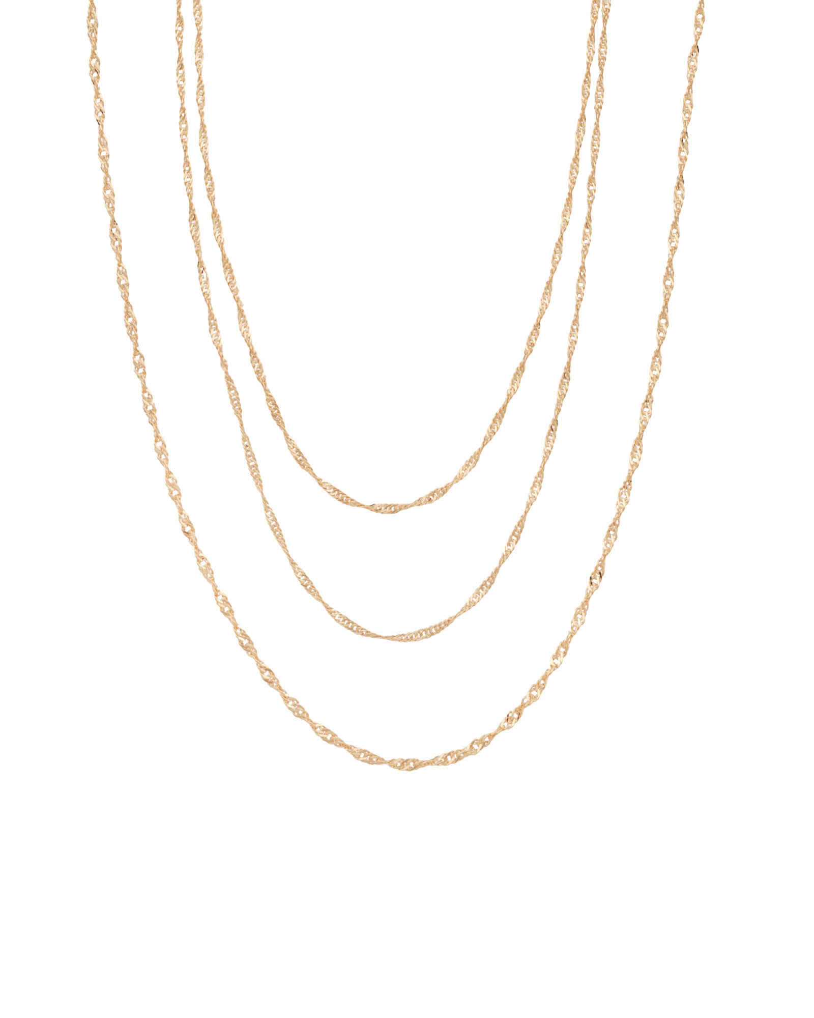 Baseline-Three Layer Singapore Chain Necklace-Necklaces-18k Gold Plated-Blue Ruby Jewellery-Vancouver Canada