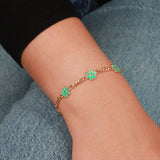 Enamel Flower Charm Bracelet