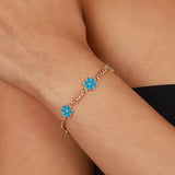 Enamel Flower Charm Bracelet