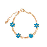Enamel Flower Charm Bracelet
