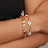 Enamel Flower Charm Bracelet