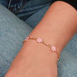 Enamel Flower Charm Bracelet