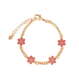 Enamel Flower Charm Bracelet