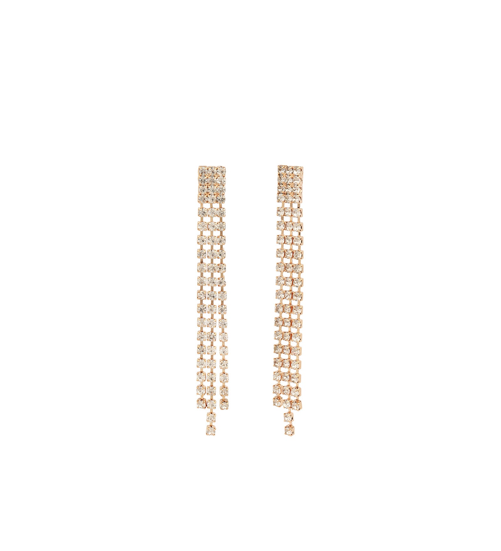 Baseline-Crystal Fringe Stud Earrings-Earrings-18k Gold Plated, Cubic Zirconia-Blue Ruby Jewellery-Vancouver Canada