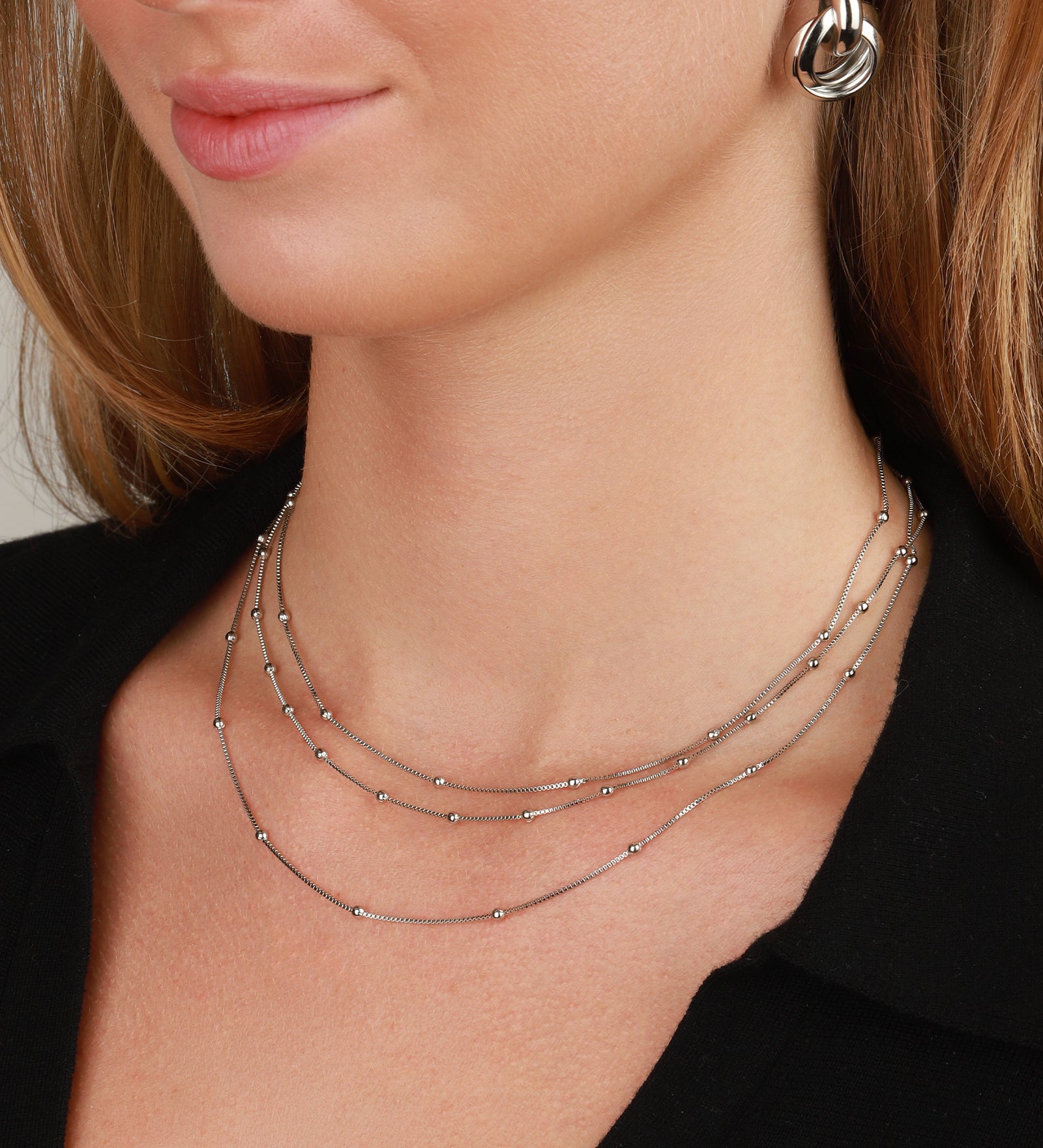 Baseline-Layered Bead Chain Necklace-Necklaces-Blue Ruby Jewellery-Vancouver Canada