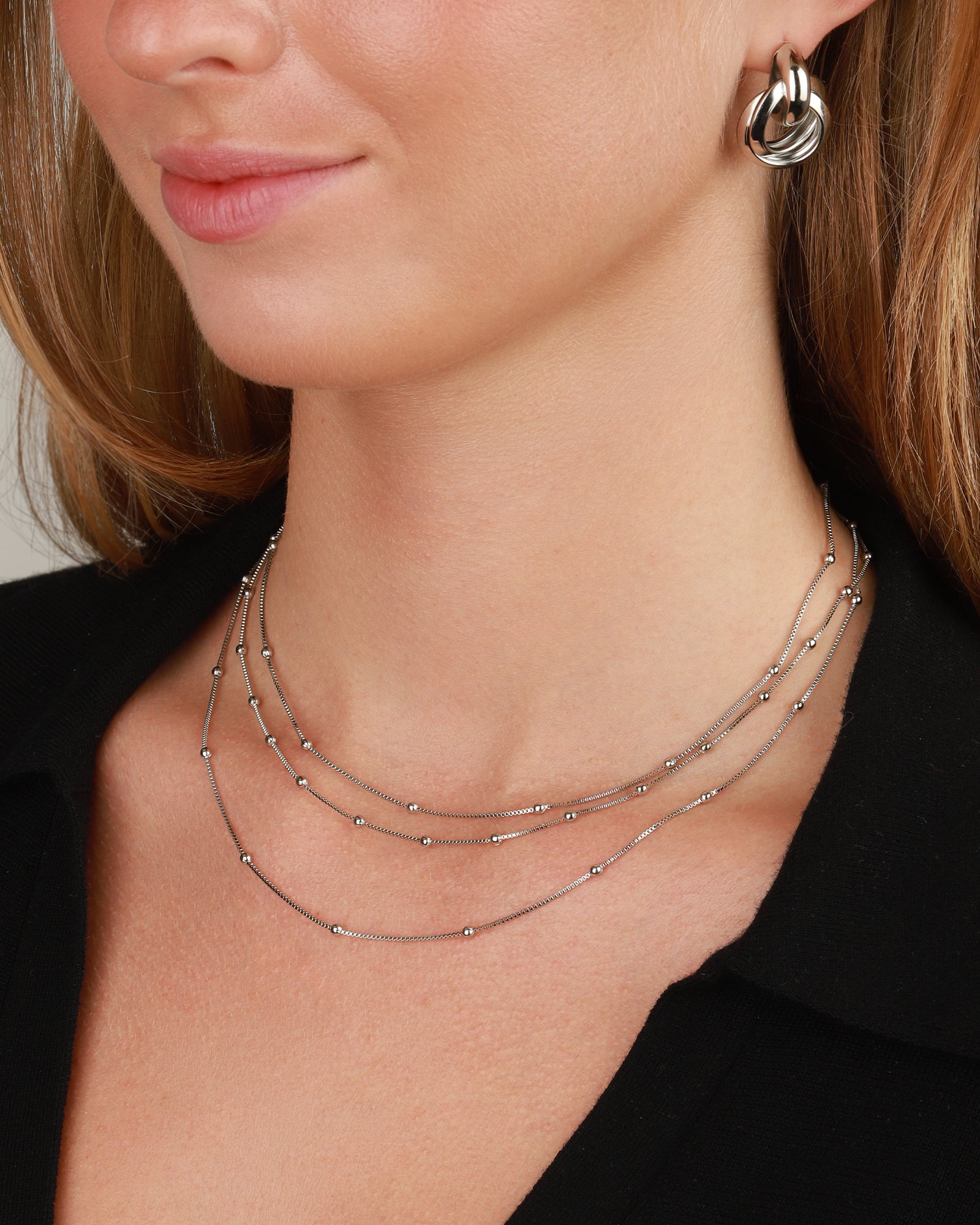 Baseline-Layered Bead Chain Necklace-Necklaces-Blue Ruby Jewellery-Vancouver Canada