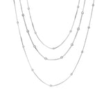Baseline-Layered Bead Chain Necklace-Necklaces-Rhodium Plated-Blue Ruby Jewellery-Vancouver Canada