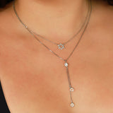 Three CZ Drop Y Necklace