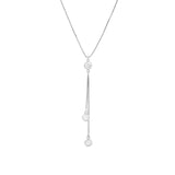 Three CZ Drop Y Necklace