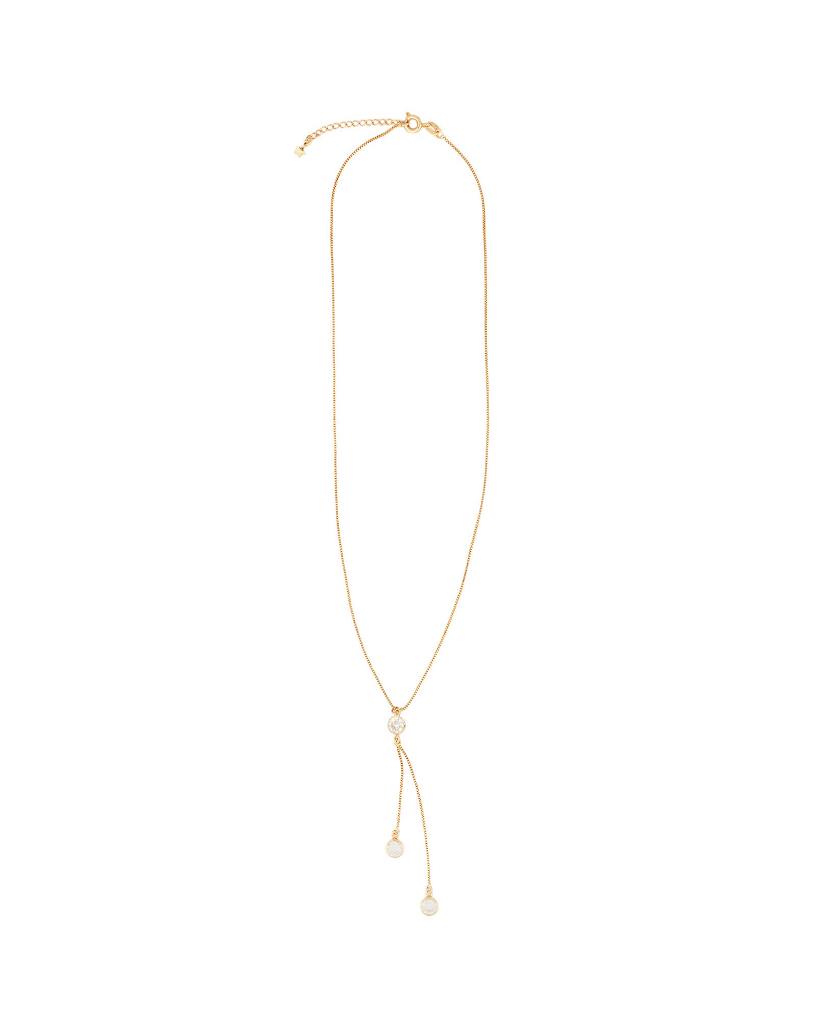 Baseline-Three CZ Drop Y Necklace-Necklaces-Blue Ruby Jewellery-Vancouver Canada
