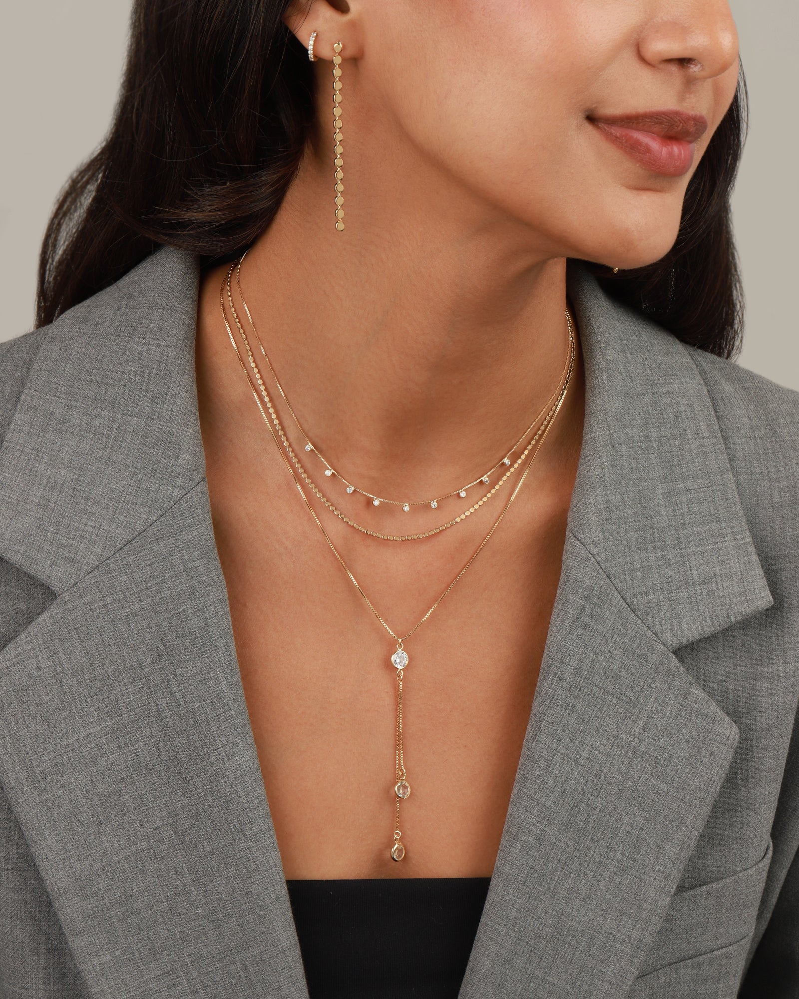 Baseline-CZ Bezel Box Chain Necklace-Necklaces-Blue Ruby Jewellery-Vancouver Canada