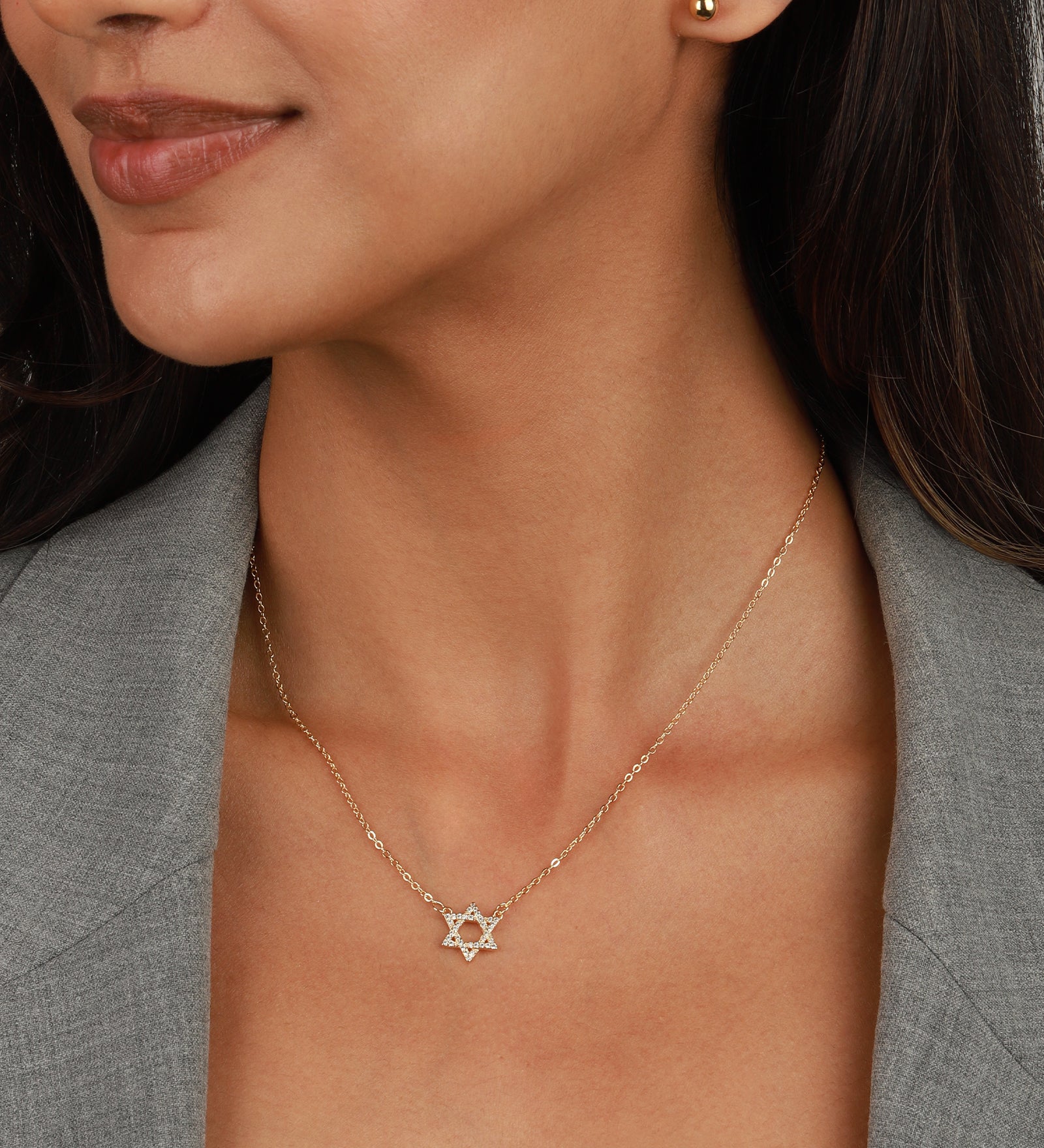 Baseline-Star of David Pavé Necklace-Necklaces-Blue Ruby Jewellery-Vancouver Canada