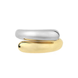 Two Tone Interlock Teardrop Bangle