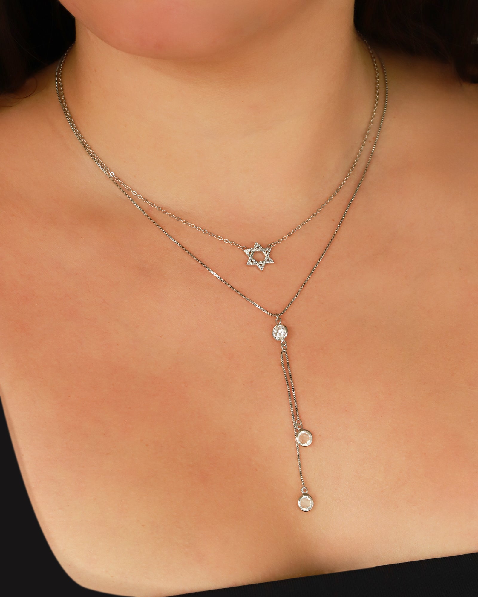 Baseline-Star of David Pavé Necklace-Necklaces-Blue Ruby Jewellery-Vancouver Canada