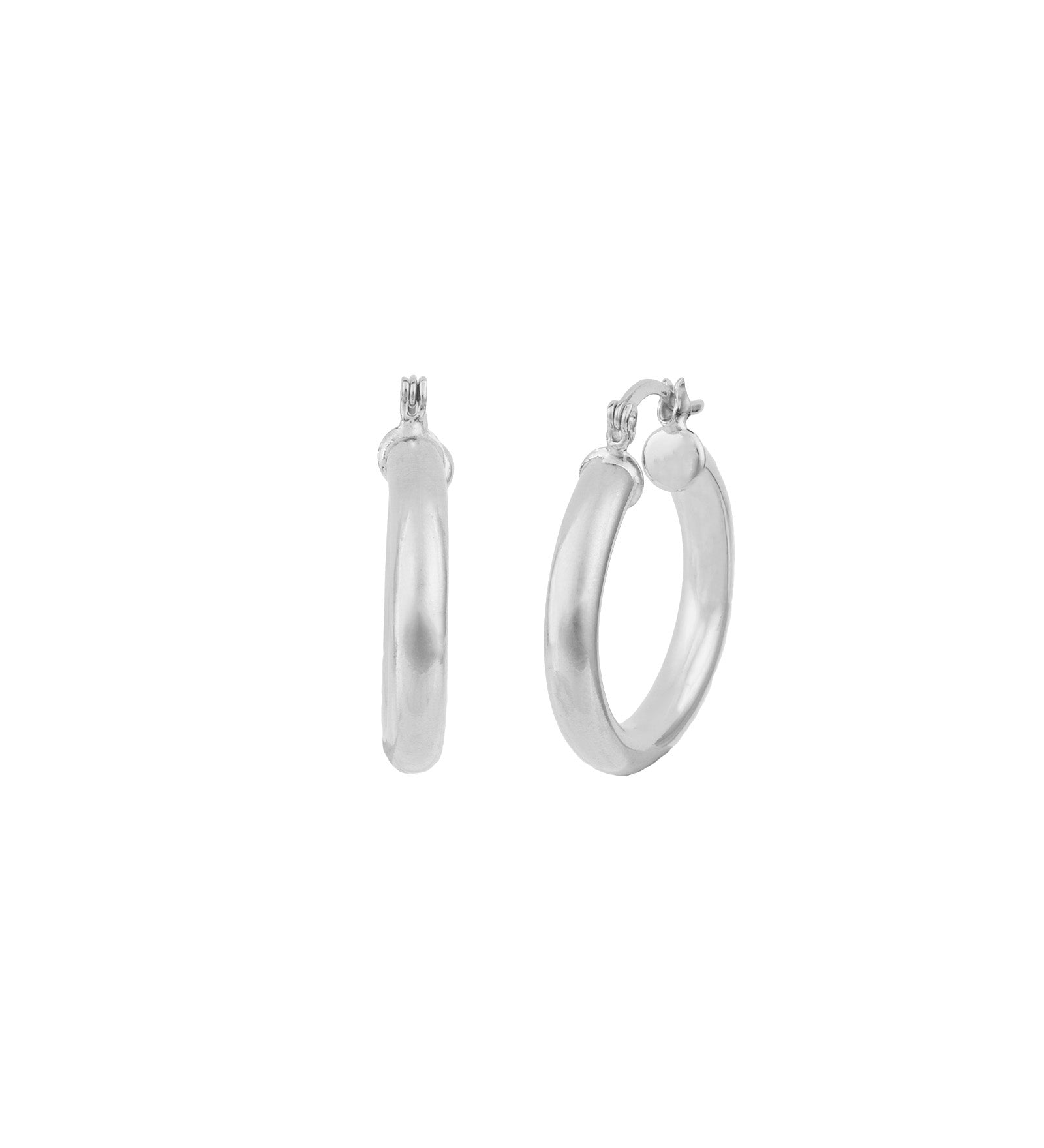 Baseline-Essential French Hoop Earrings | 25mm-Earrings-Rhodium Plated-Blue Ruby Jewellery-Vancouver Canada