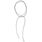 Baseline-Pearl Drop Lariat Necklace-Necklaces-White Pearl, Cord-Blue Ruby Jewellery-Vancouver Canada