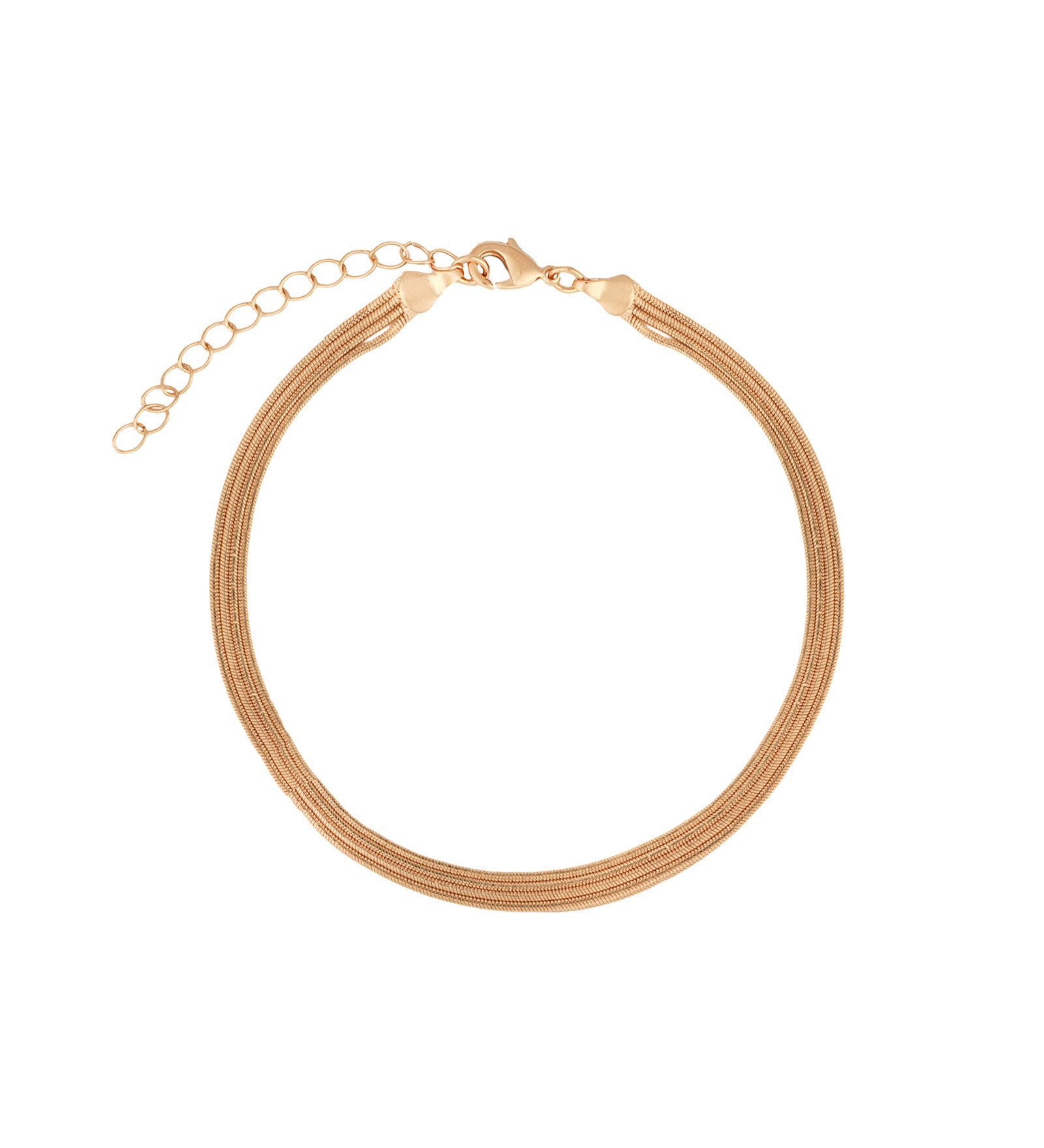 Baseline-Layered Snake Chain Anklet-Anklets-18k Gold Plated-Blue Ruby Jewellery-Vancouver Canada