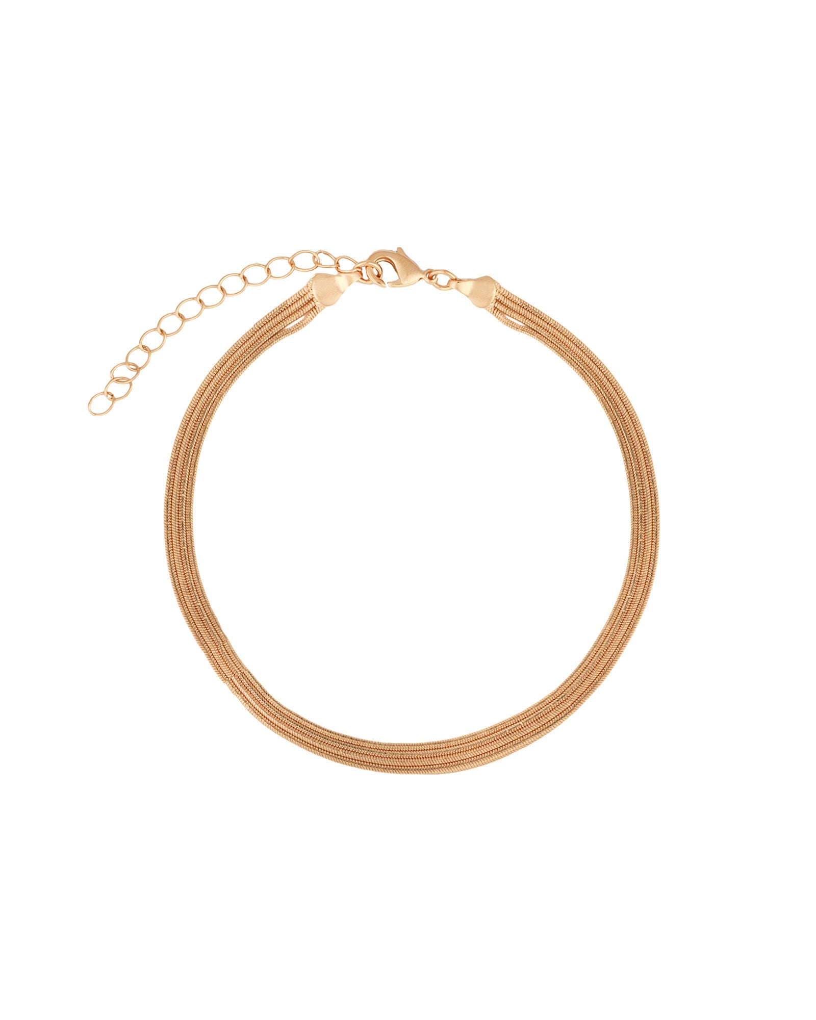 Baseline-Layered Snake Chain Anklet-Anklets-18k Gold Plated-Blue Ruby Jewellery-Vancouver Canada