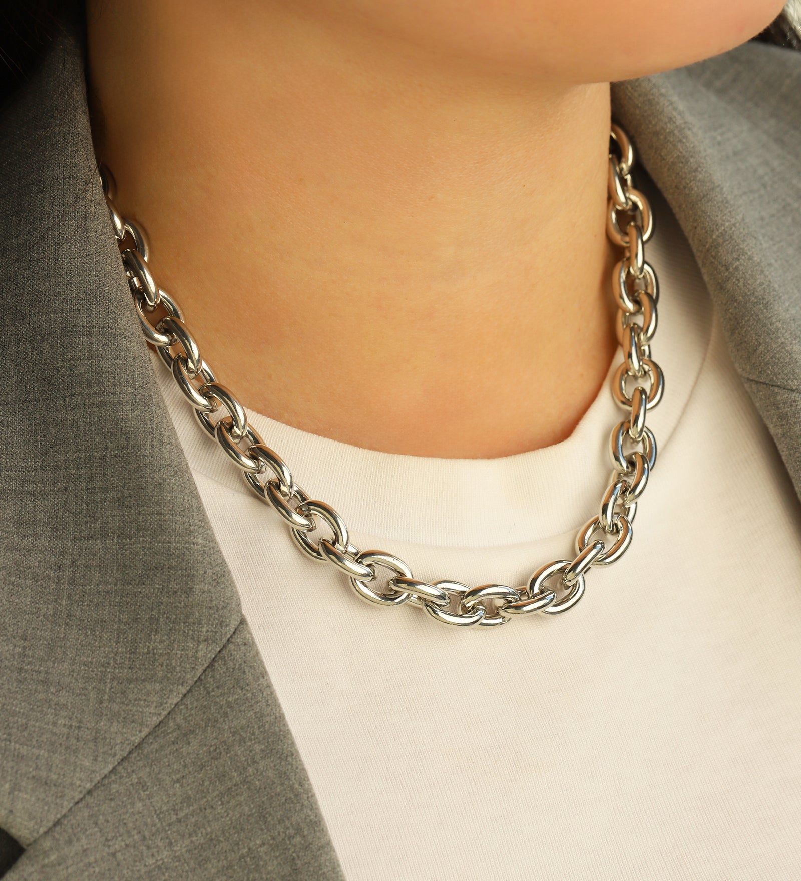 Baseline-Chunky Oval Rolo Necklace-Necklaces-Blue Ruby Jewellery-Vancouver Canada