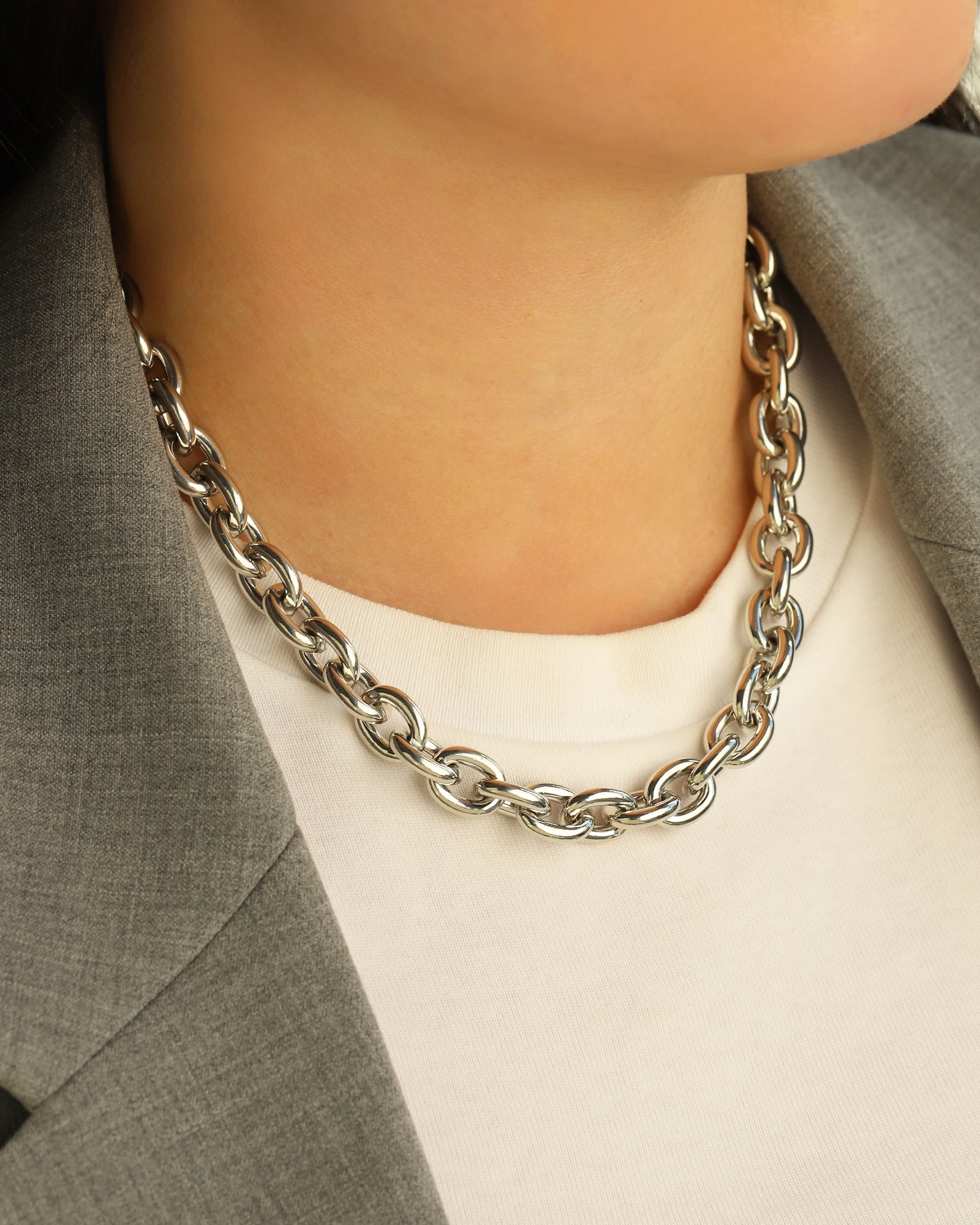 Baseline-Chunky Oval Rolo Necklace-Necklaces-Blue Ruby Jewellery-Vancouver Canada