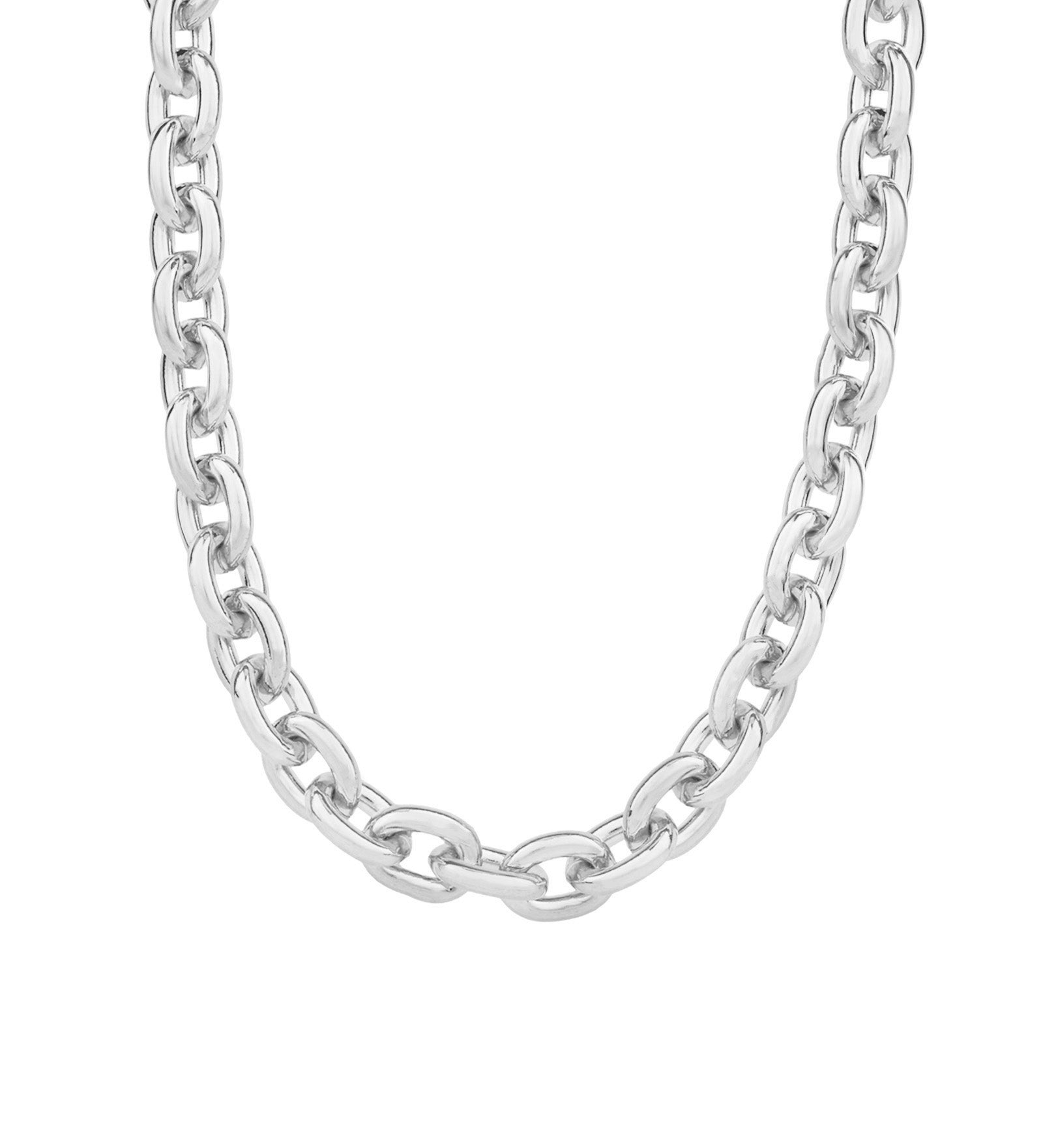 Baseline-Chunky Oval Rolo Necklace-Necklaces-Rhodium Plated-Blue Ruby Jewellery-Vancouver Canada