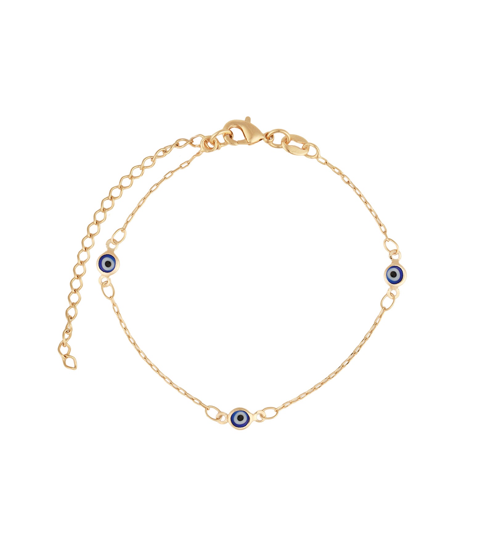 Baseline-Enamel Evil Eye Station Bracelet-Bracelets-18k Gold Plated, Enamel-Blue Ruby Jewellery-Vancouver Canada