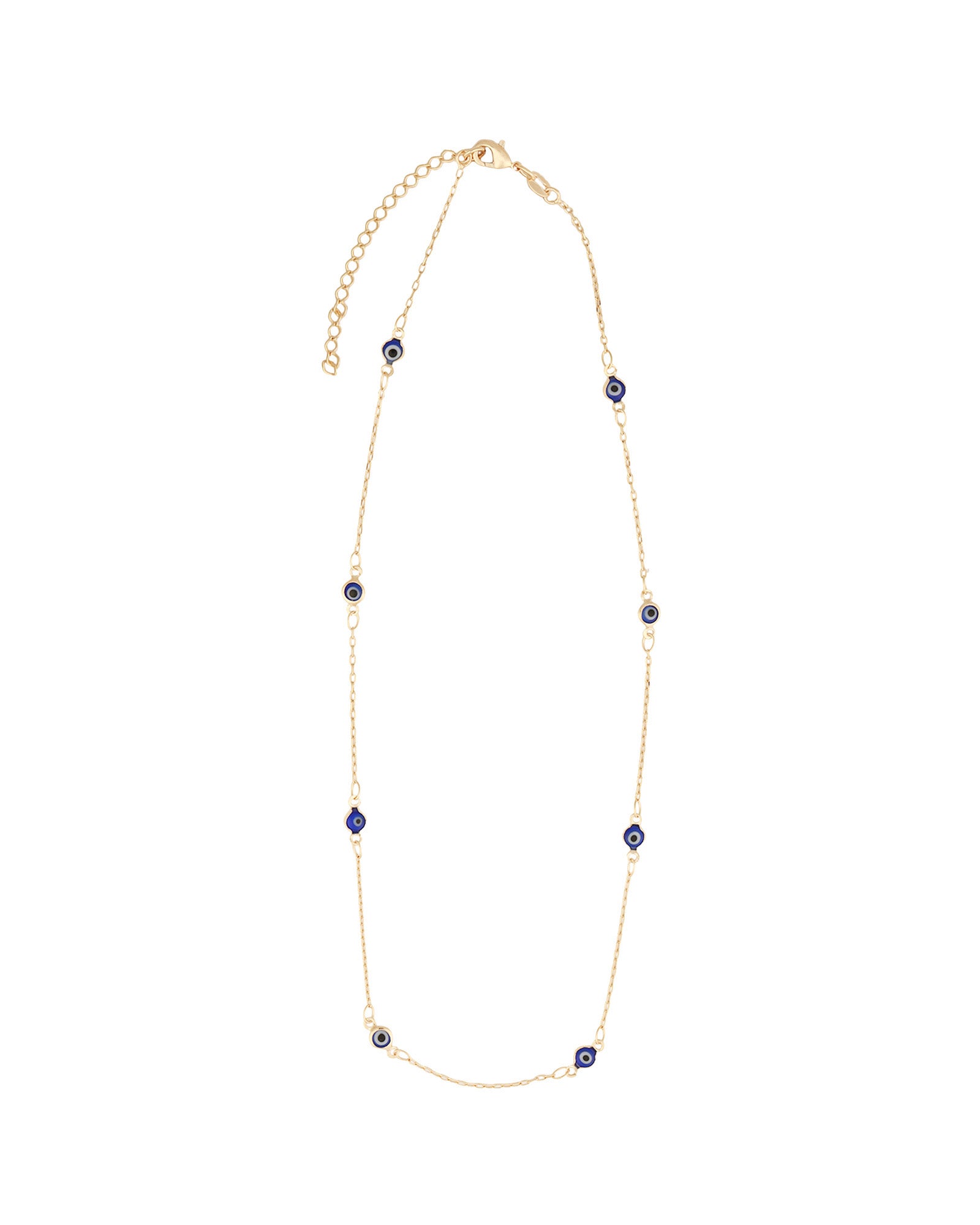 Baseline-Enamel Evil Eye Station Necklace-Necklaces-Blue Ruby Jewellery-Vancouver Canada