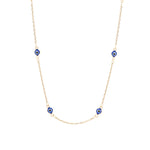 Baseline-Enamel Evil Eye Station Necklace-Necklaces-18k Gold Plated, Enamel-Blue Ruby Jewellery-Vancouver Canada
