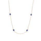 Baseline-Enamel Evil Eye Station Necklace-Necklaces-18k Gold Plated, Enamel-Blue Ruby Jewellery-Vancouver Canada
