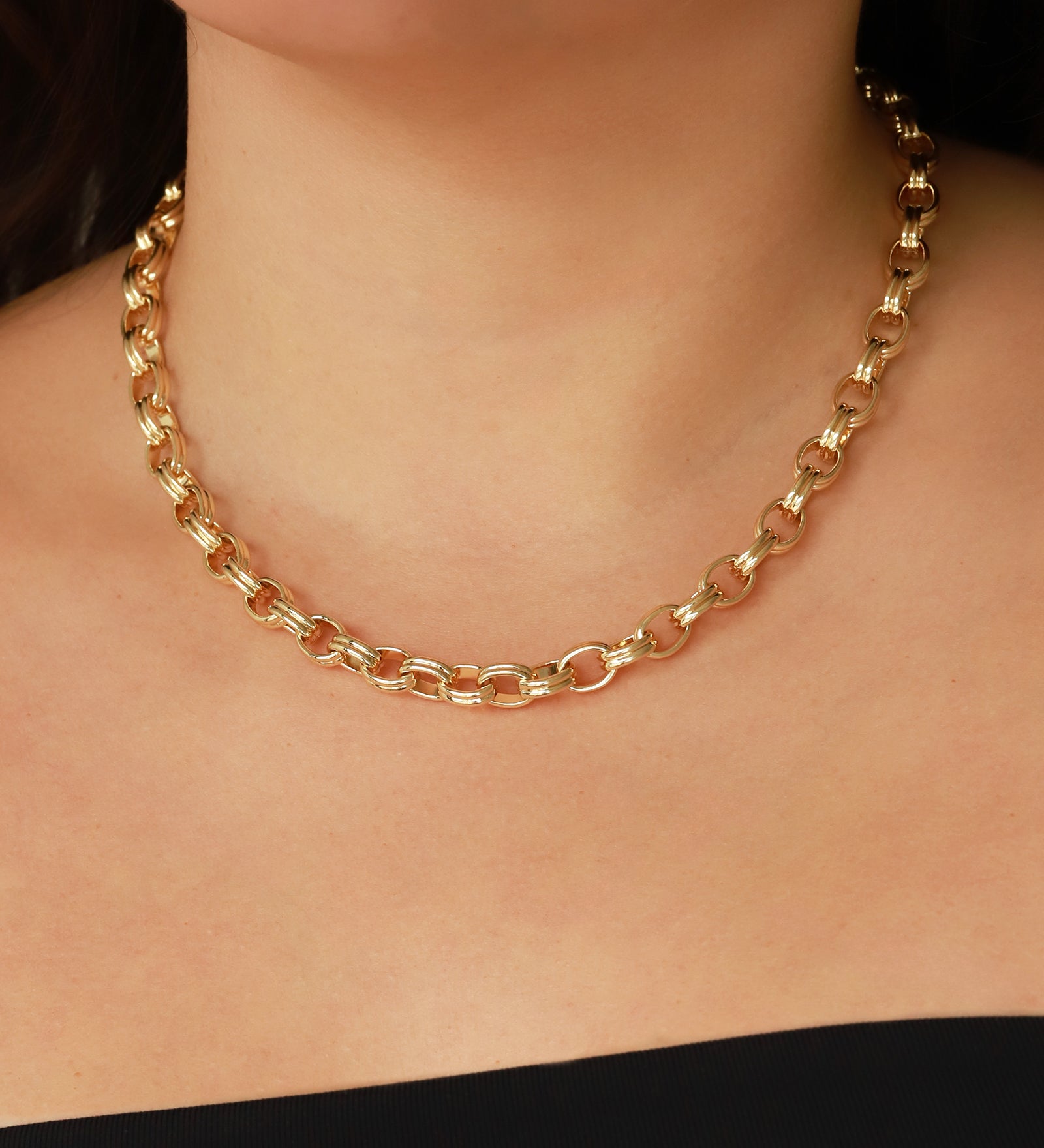 Baseline-Double Oval Link Necklace-Necklaces-Blue Ruby Jewellery-Vancouver Canada