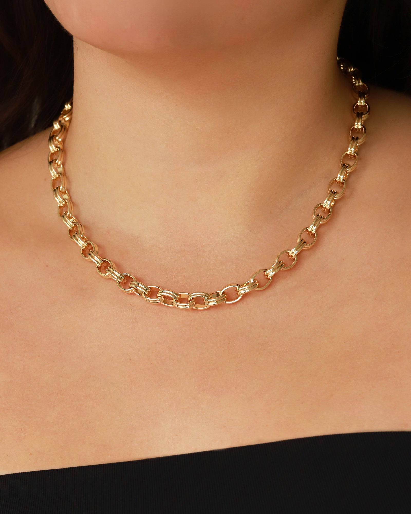 Baseline-Double Oval Link Necklace-Necklaces-Blue Ruby Jewellery-Vancouver Canada