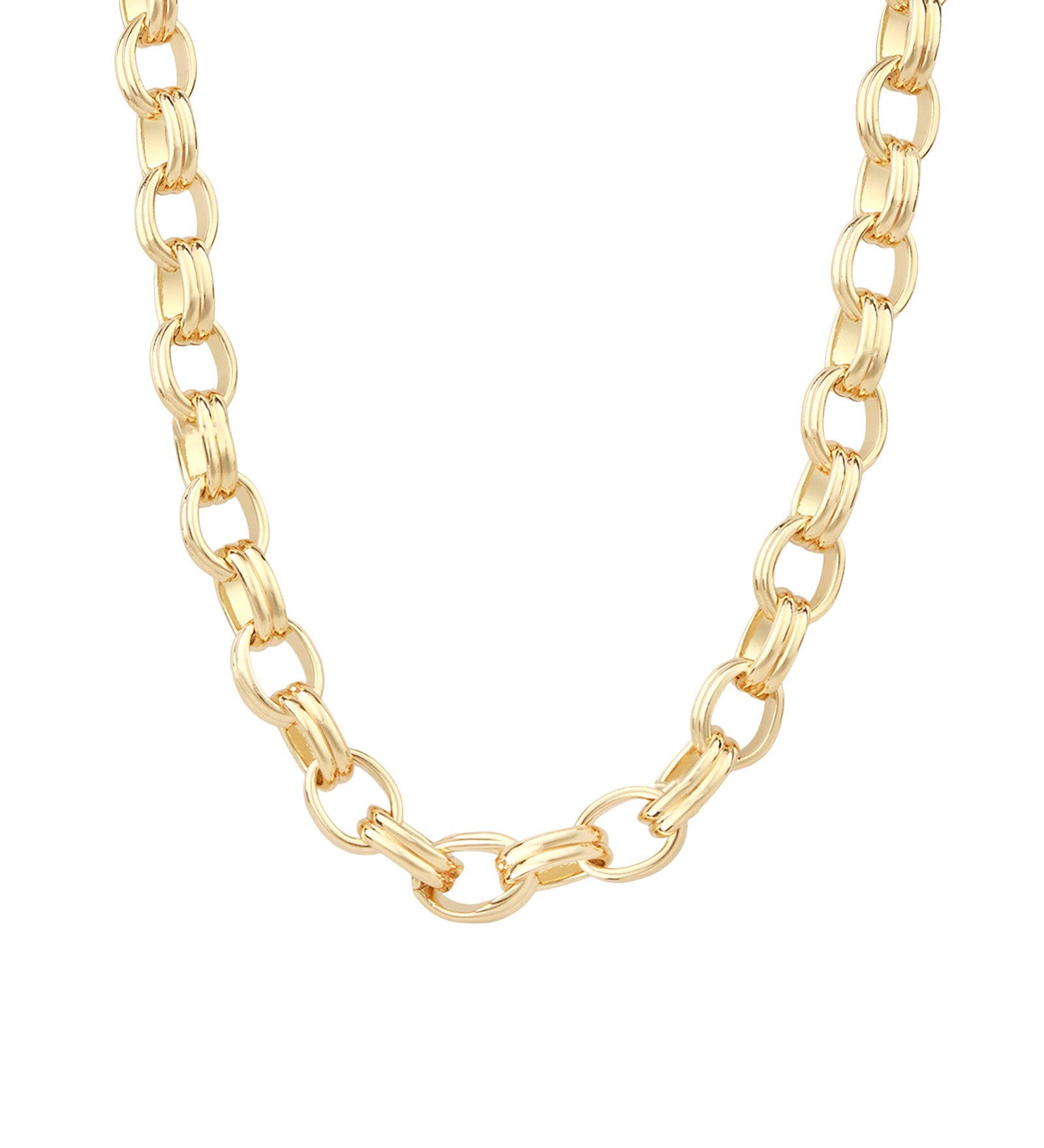 Baseline-Double Oval Link Necklace-Necklaces-18k Gold Plated-Blue Ruby Jewellery-Vancouver Canada