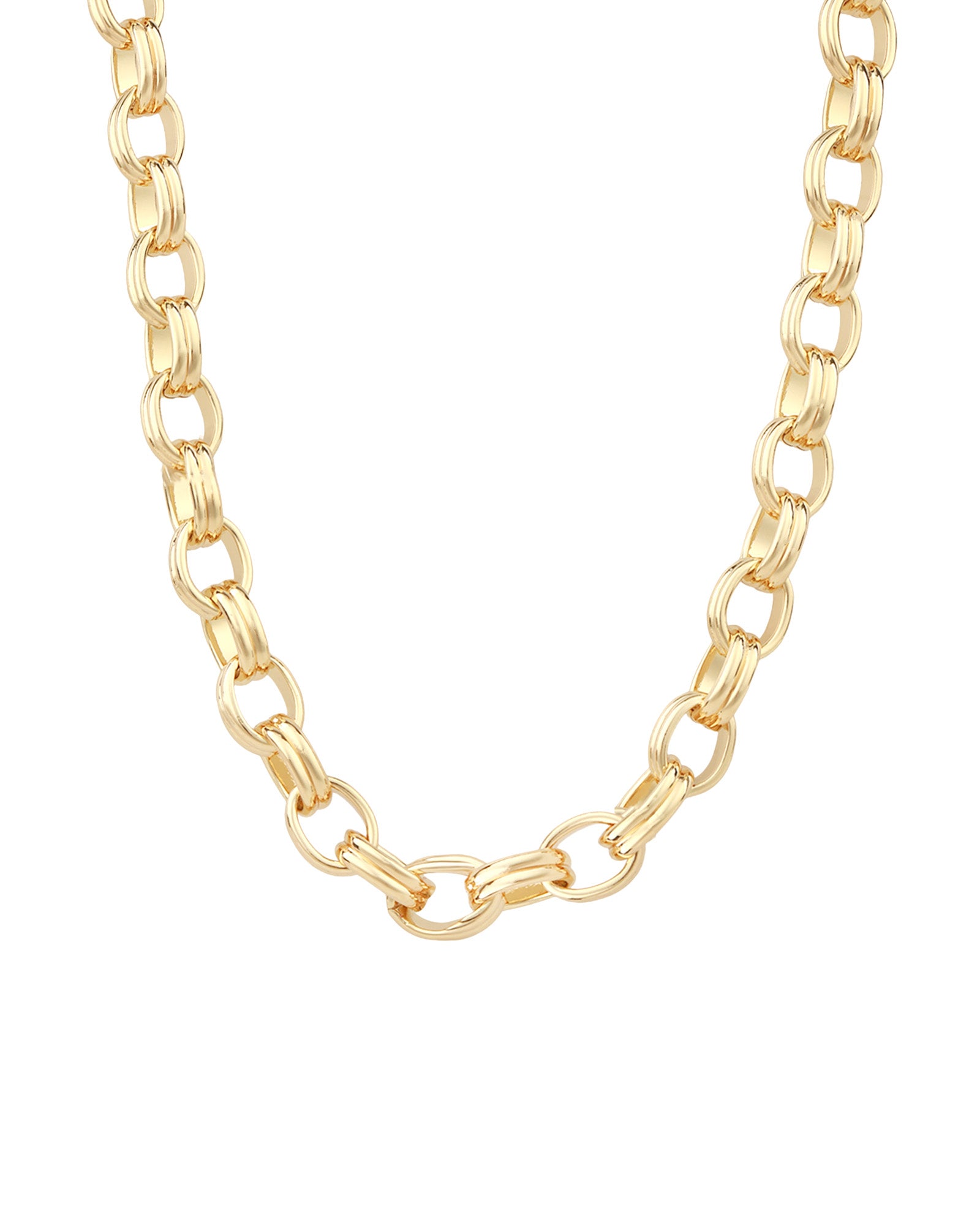 Baseline-Double Oval Link Necklace-Necklaces-18k Gold Plated-Blue Ruby Jewellery-Vancouver Canada