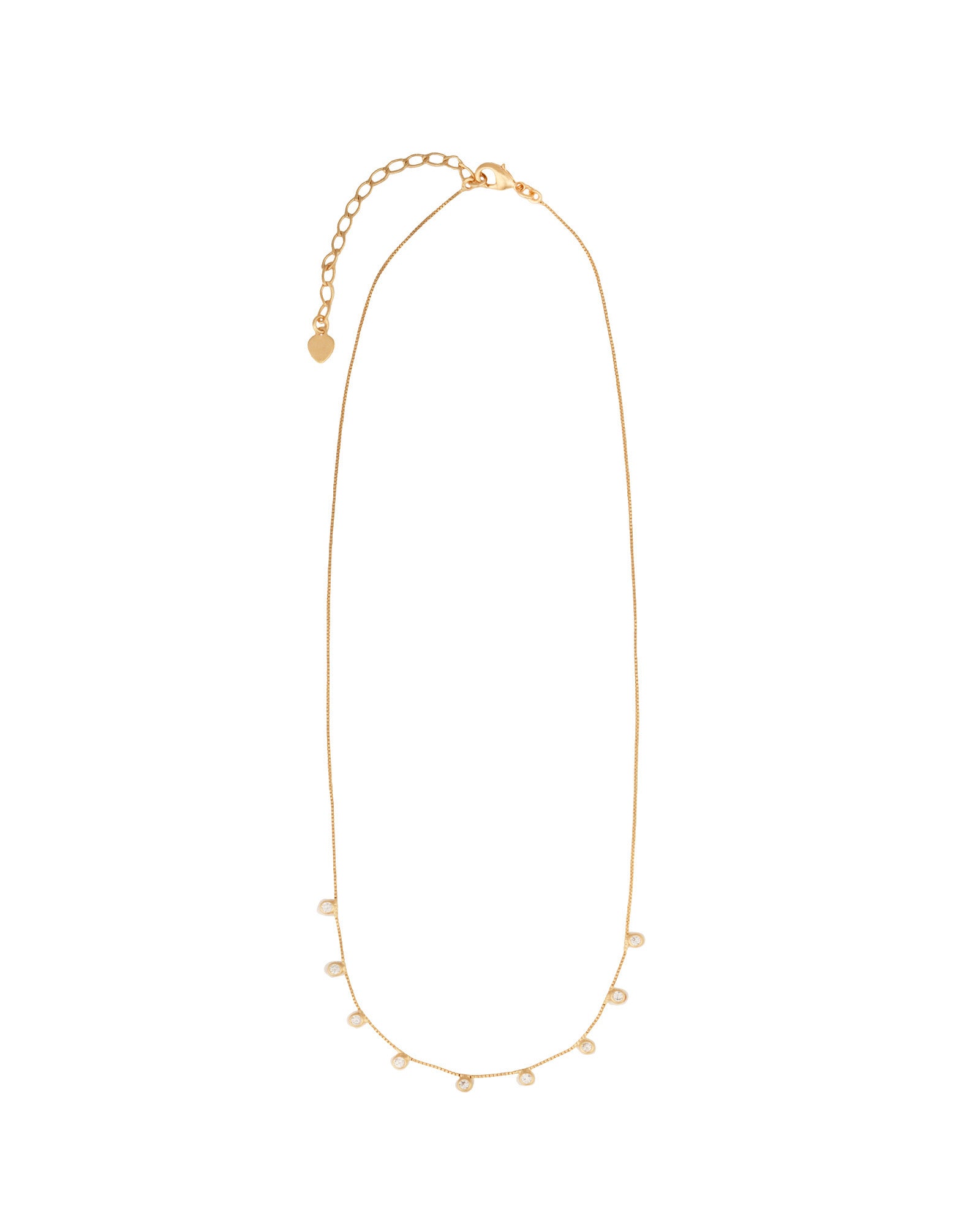 Baseline-CZ Bezel Box Chain Necklace-Necklaces-Blue Ruby Jewellery-Vancouver Canada