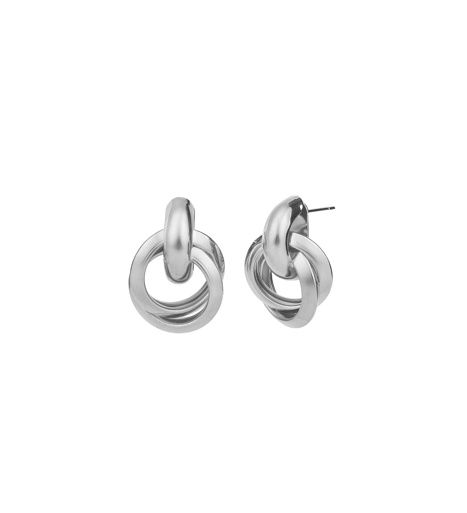 Baseline-Twist Knocker Earrings-Earrings-Rhodium Plated-Blue Ruby Jewellery-Vancouver Canada