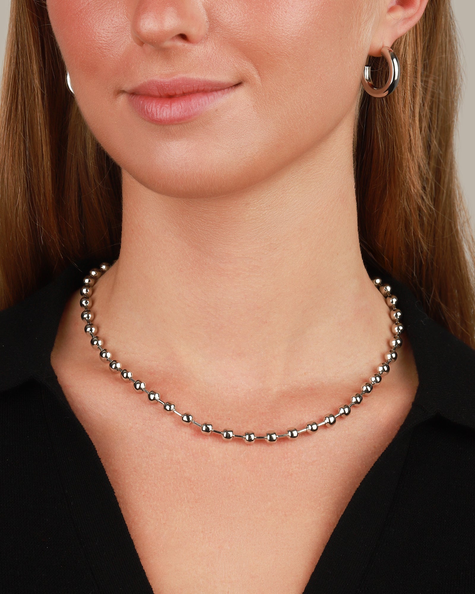 Baseline-Ball Bead Link Necklace-Necklaces-Blue Ruby Jewellery-Vancouver Canada