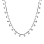 Baseline-Star Dangle Choker-Necklaces-Rhodium Plated-Blue Ruby Jewellery-Vancouver Canada