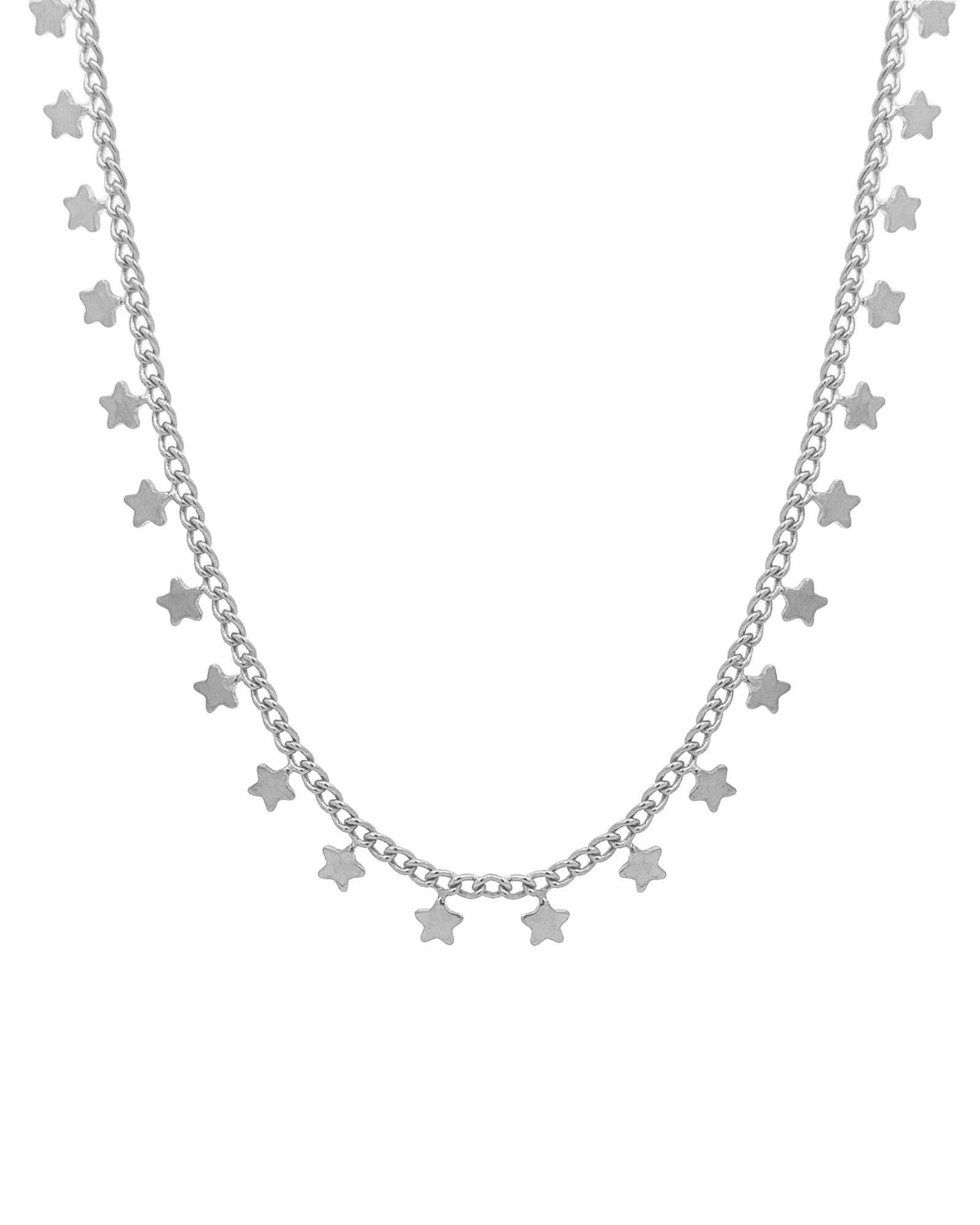Baseline-Star Dangle Choker-Necklaces-Rhodium Plated-Blue Ruby Jewellery-Vancouver Canada