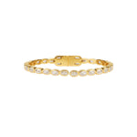 Oval Stone Hinged Bangles Gold Plated, Cubic Zirconia