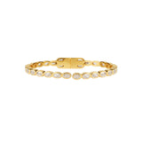 Oval Stone Hinged Bangles Gold Plated, Cubic Zirconia