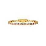Oval Stone Hinged Bangles Gold Plated, Cubic Zirconia