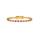 Oval Stone Hinged Bangles Gold Plated, Cubic Zirconia