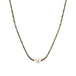 Miyuki Pearl Necklace Gold Plated, Miyuki Bead, White Pearl
