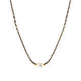 Miyuki Pearl Necklace Gold Plated, Miyuki Bead, White Pearl
