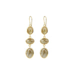 3 Drop Labradorite Earrings Gold Vermeil, Labradorite