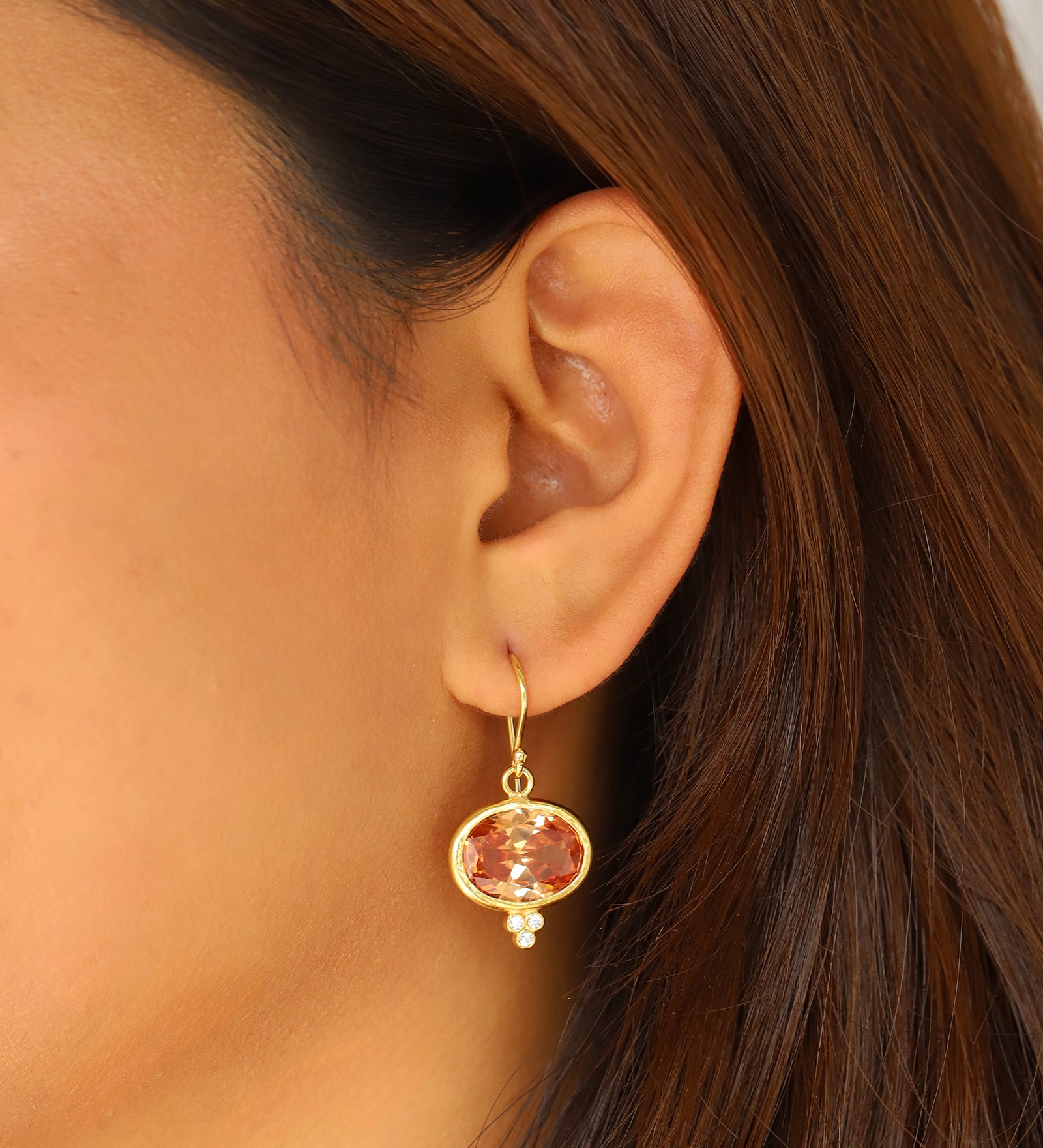 Siena Earrings Gold Vermeil, Cubic Zirconia