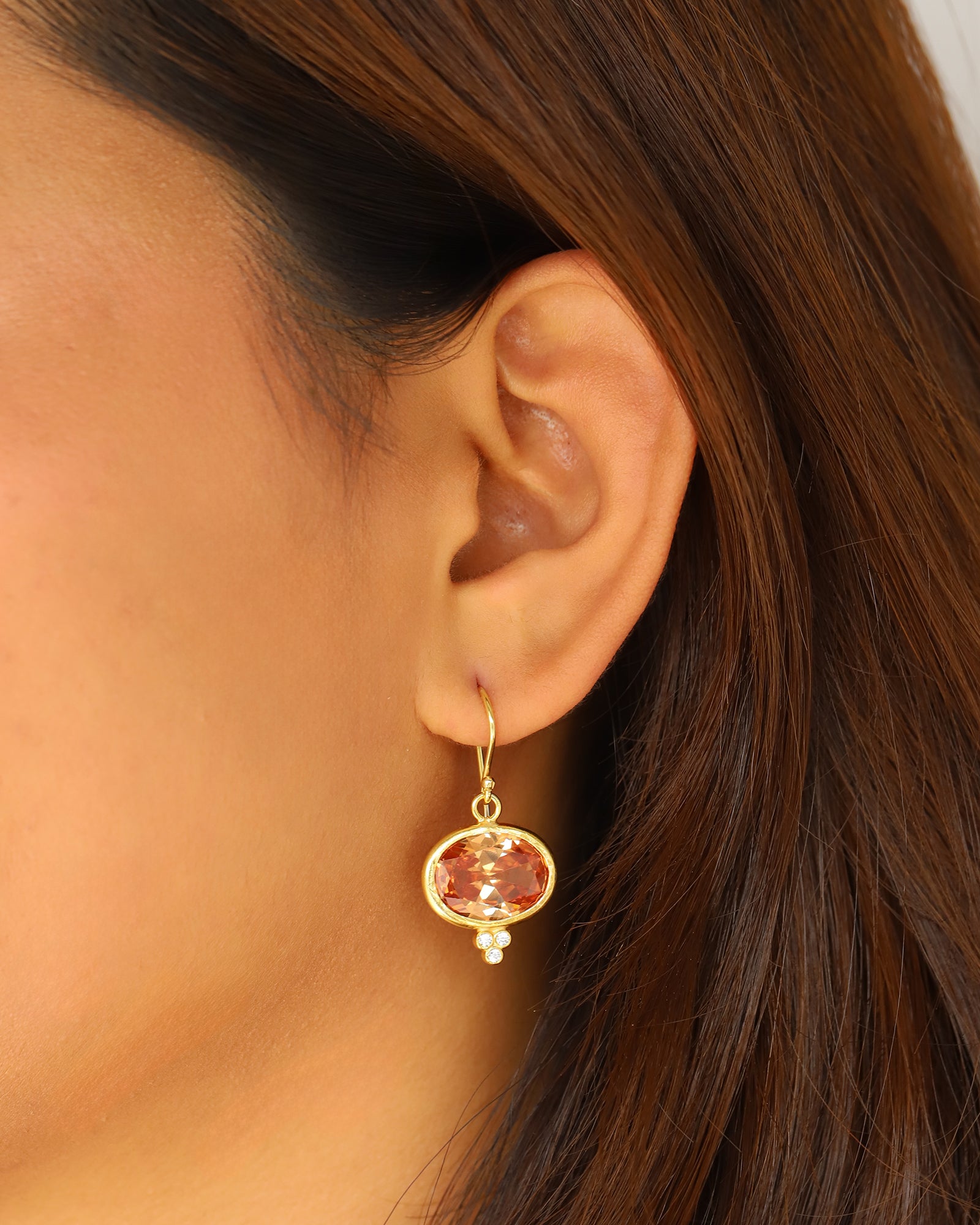 Siena Earrings Gold Vermeil, Cubic Zirconia