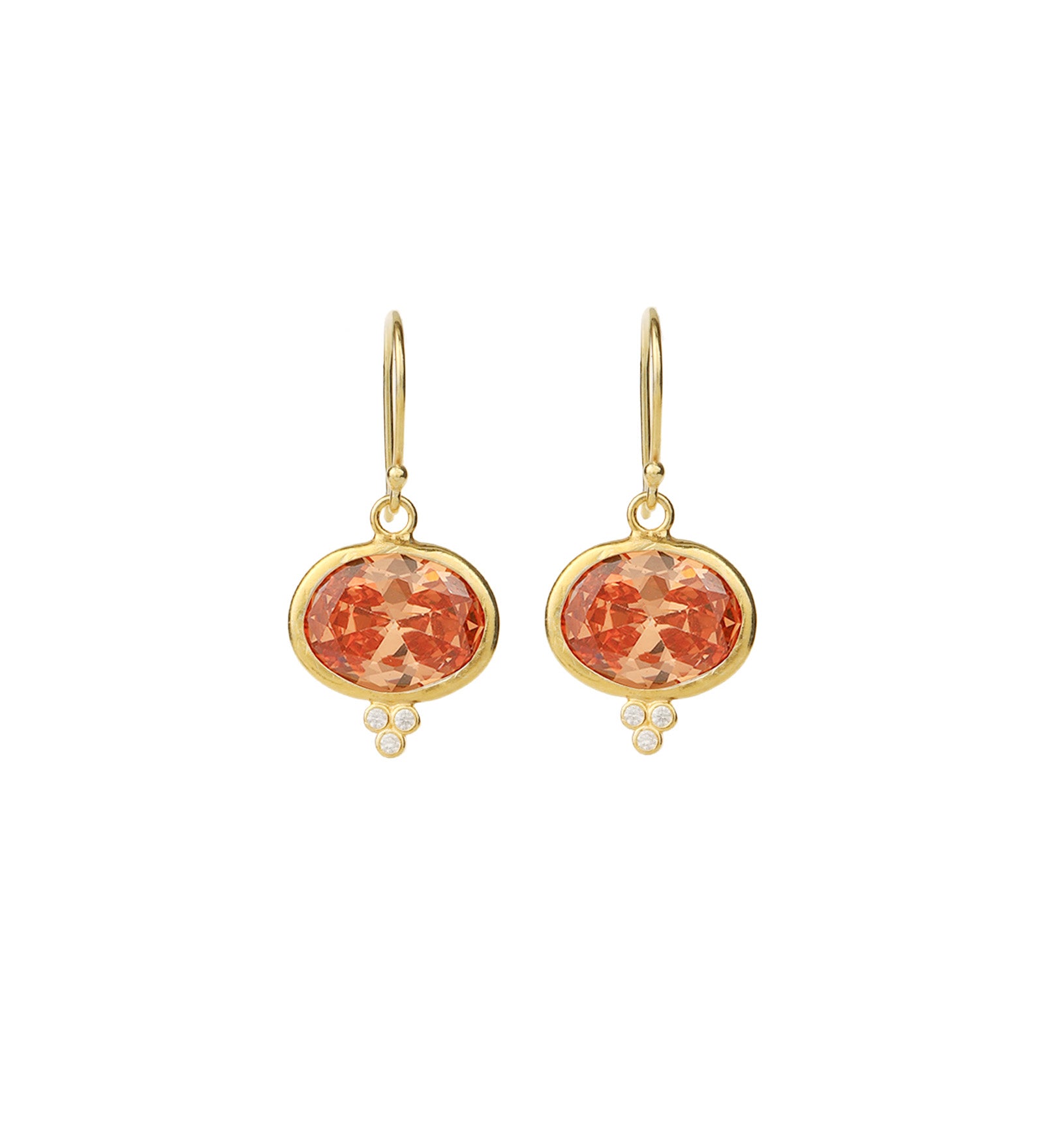 Siena Earrings Gold Vermeil, Cubic Zirconia