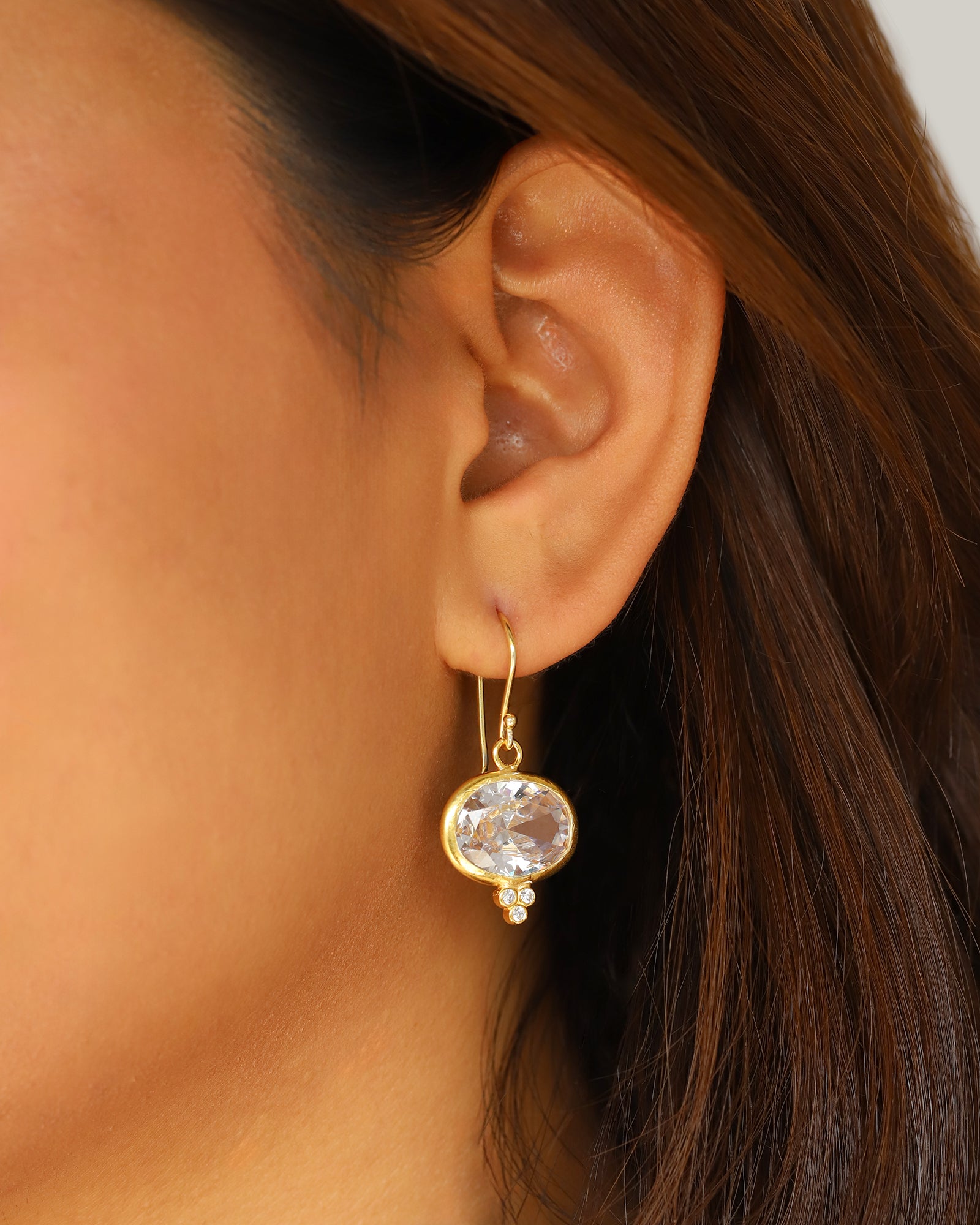 Siena Earrings Gold Vermeil, Cubic Zirconia