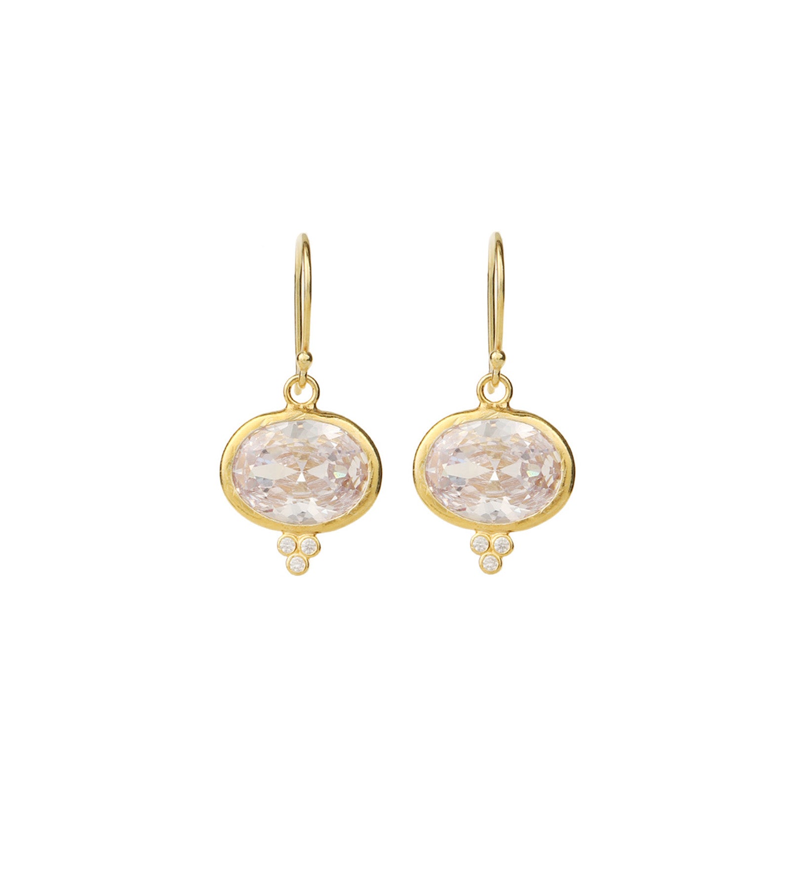 Siena Earrings Gold Vermeil, Cubic Zirconia